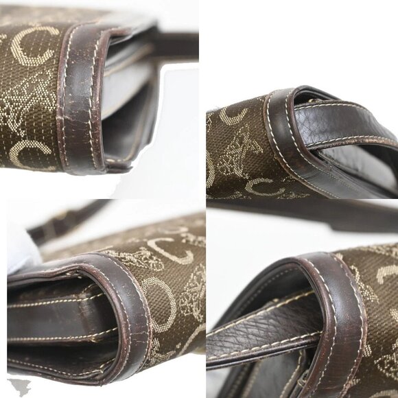 CELINE C Macadam Horse Carriage 2Way Shoulder Clutch Bag Canvas Leather 67FB853 - Picture 8 of 16